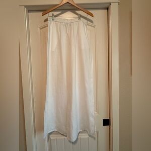 Classy White Wide Leg Linen Pants